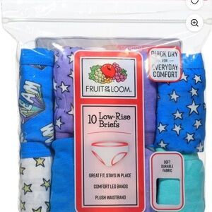 Fruit of the Loom Girl's Low Rise Briefs Underwear (10 Pack), Assorted,Size 4